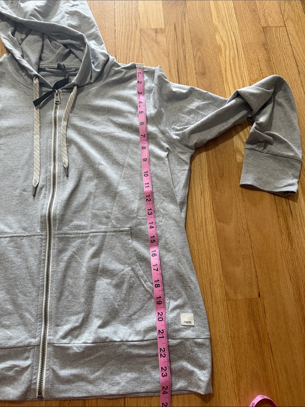 Vuori Halo Performance 2.0 Full Zip Hoodie Pale Grey Heather Sz L - Picture 4 of 6